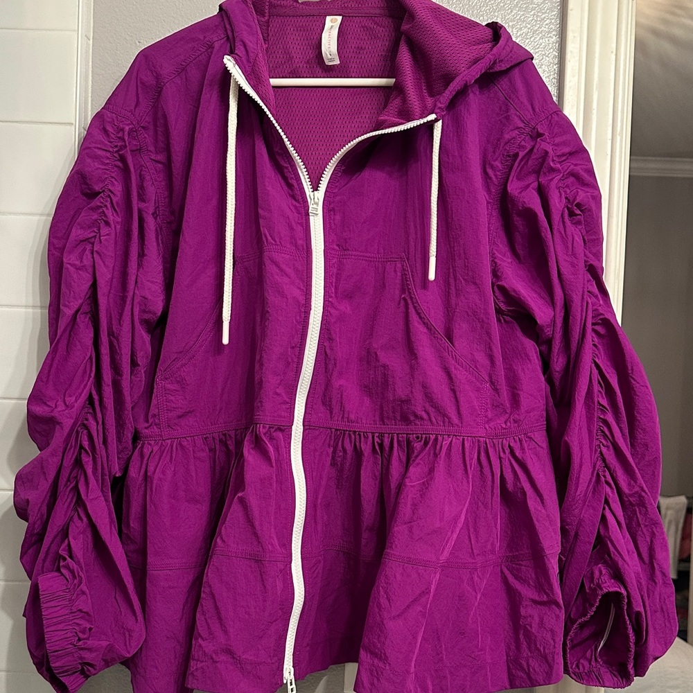 Anthropologie Daily practice || freestyle, hooded babydoll Zip-Up Jacket - Picture 2 of 8